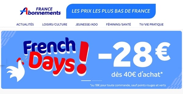 bon plan french days abonnements magazines