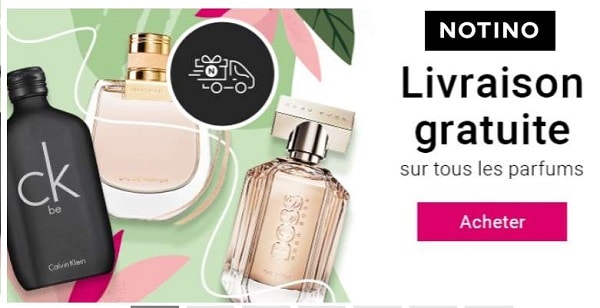 Livraison gratuite sur toutes les commandes de parfum sur Notino