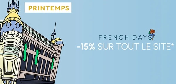 French Days Le Printemps : 15% de remise sur tout le site