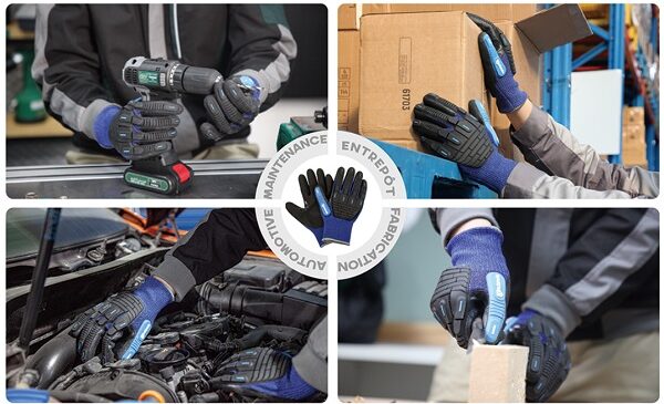 paire de gants de travail anti coupure et protection en caoutchouc andanda