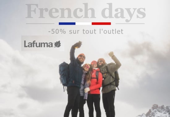 50% de remise sur tout l'outlet lafuma pendant les french days