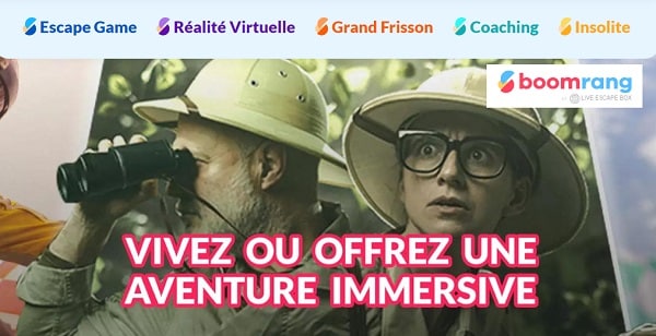 Fete des Peres : 10% de remise sur tous les coffrets cadeaux Boomrang Gift (Escape Game, Réalité Virtuelle, Grand Frisson, Insolite..)