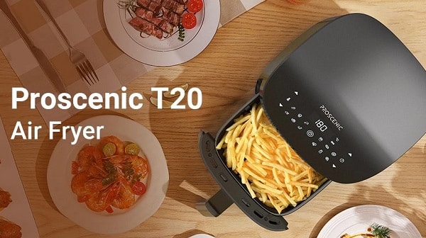 friteuse à air multifonction 1500w 3,5l proscenic airfryer t20