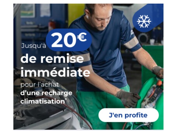 remise immédiate sur la recharge climatisation sur euromaster