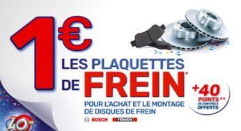 1 euro les plaquettes de frein + 40 points de contrôle gratuits lors de l’achat et montage de disques de frein chez Ad auto