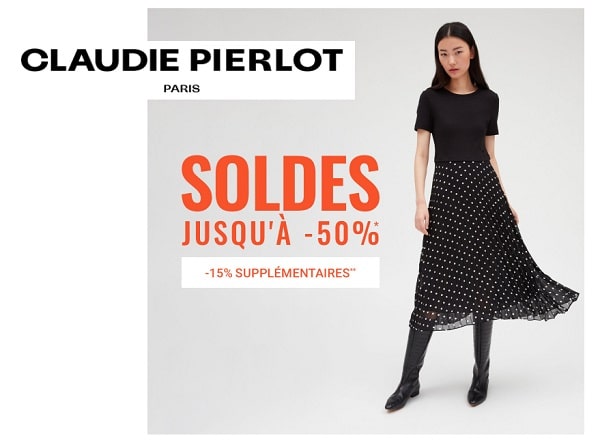 15% de remises supplémentaires sur les pièces remisées des soldes claudie pierlot