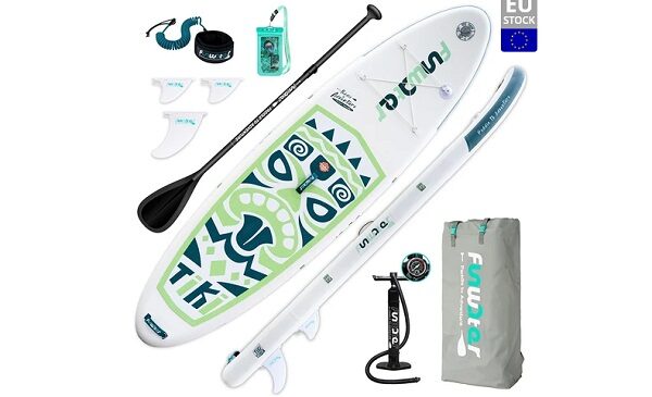 kit paddle board gonflable funwater supfw05a avec pagaie, pompe et accessoires en promo