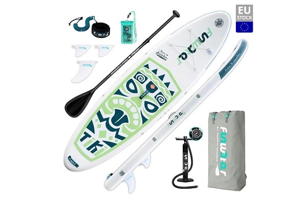 kit paddle board gonflable funwater supfw05a avec pagaie, pompe et accessoires en promo