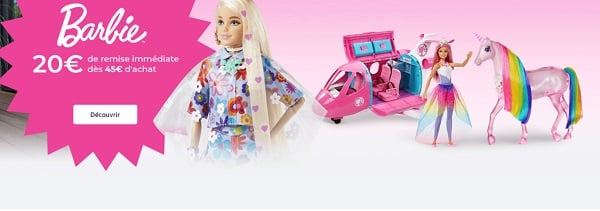 offre barbie sur cdiscount 20€ de remise immédiate dès 45€