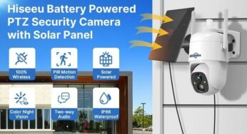 64,99€ caméra de surveillance extérieure rotative avec panneau solaire Hiseeu CQ1 (sirène, vision nocturne couleur, détection de mouvement…)
