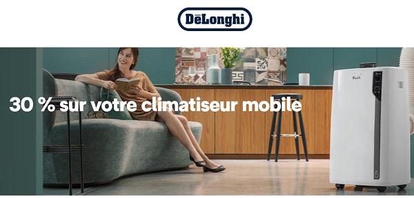 jusqu'à 30 % de reduction sur votre climatiseur mobile delonghi