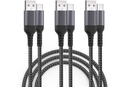 lot de 3 câbles tressés usb c vers usb a forinie