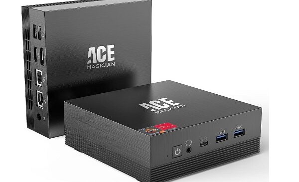 mini pc ace magician am07 avec amd ryzen 5 5500u, windows 11 pro