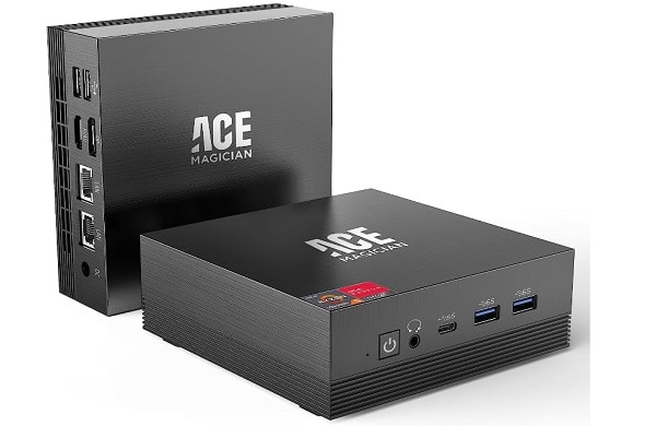 mini pc ace magician am07 avec amd ryzen 5 5500u, windows 11 pro