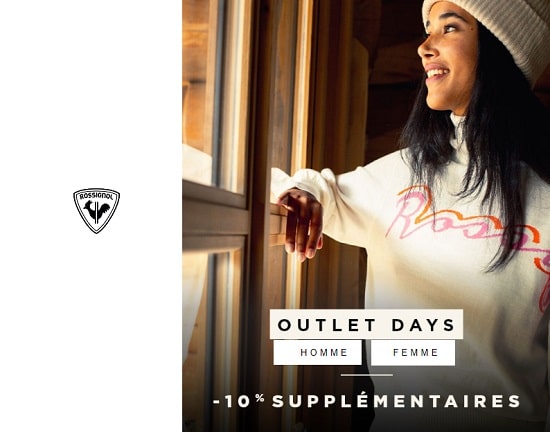 Outlet Days Rossignol = 10% de remise supplémentaire sur tout l’outlet