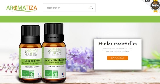 15% réduction immédiate sur votre première commande Aromatiza (huiles essentielles, aromes..)