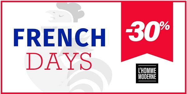 French Days L’Homme Moderne : 30% de remise sur tout le site (mode, maison, brico, high-tech)