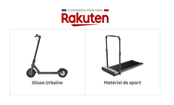 30€ remise sur les produits de glisse urbaine et matériel de sport de Rakuten dés 299€