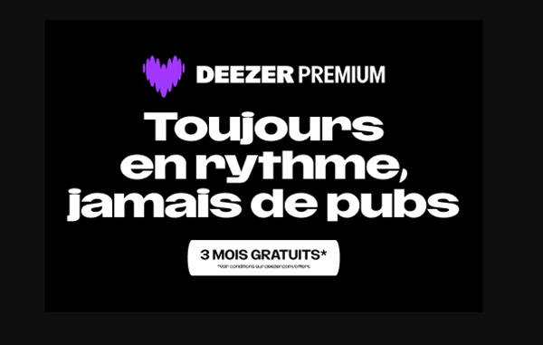 3 mois offerts aux abonnements Deezer Premium ou Deezer Famille