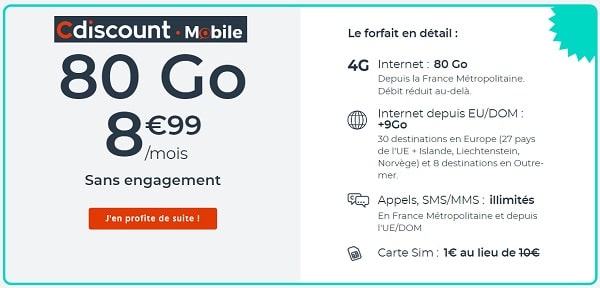 80 go de data à seulement 8,99 € mois chez cdiscount mobile