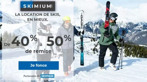 Location de ski pas chère avec 50% de remise sur Skimium (160 stations) pour 5€