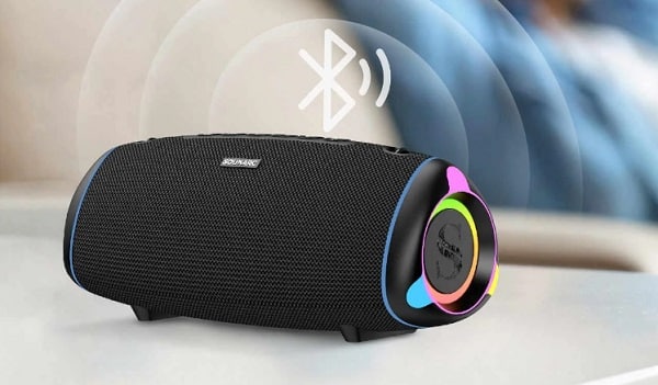 puissante enceinte sans fil étanche éclairage sounarc r2 60w au prix réduit