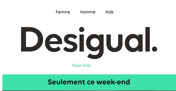 flash desigual 60% de remise sur une large sélection d’articles