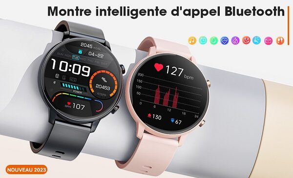 montre connectée hwagol avec écran 1,39 pouce