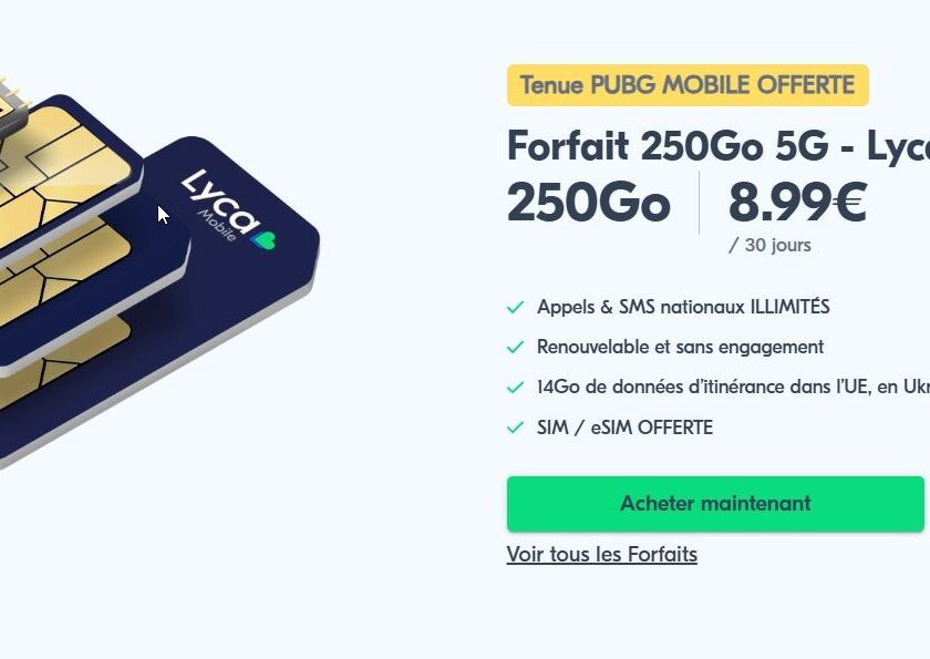 Offre Exceptionnelle : Forfait Lyca Mobile 250 Go à seulement 8,99 € pour les nouveaux clients ! offre exceptionnelle forfait lyca mobile 250 go