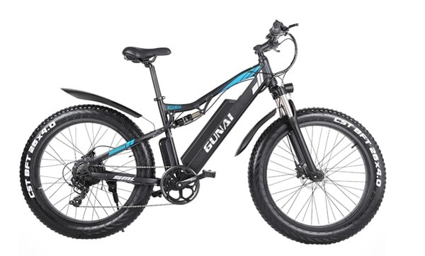 vélo électrique tout terrain pneus larges 1000w gunai mx03