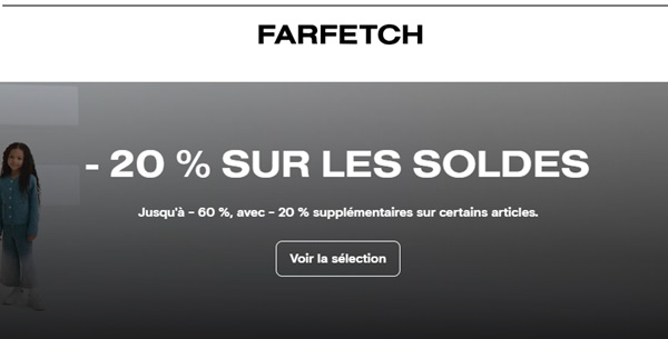 20% de remise supplémentaire (sélection d’articles en promotion) sur farfetch