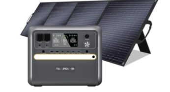 Bonne affaire lot station portable d’énergie 2400W TALLPOWER V2400 + panneau solaire 200W : 949€