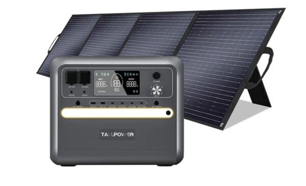 bonne affaire lot station portable d'énergie 2400w tallpower v2400 + panneau solaire 200w