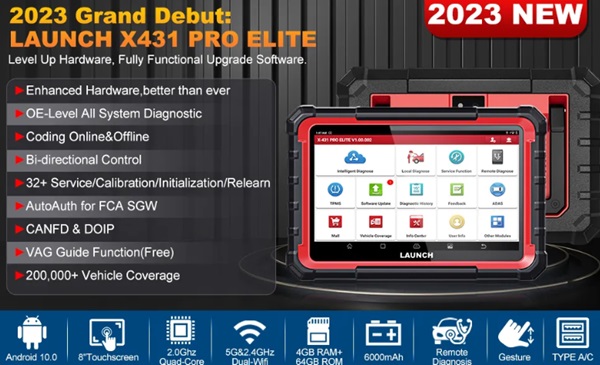 outil de diagnostic auto launch x431 pro elite en vente flash