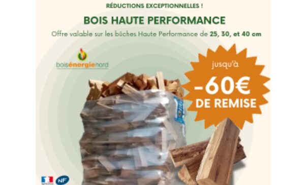 remise sur les palettes de bois de chauffage de 20€ à 60€ chez bois energie nord