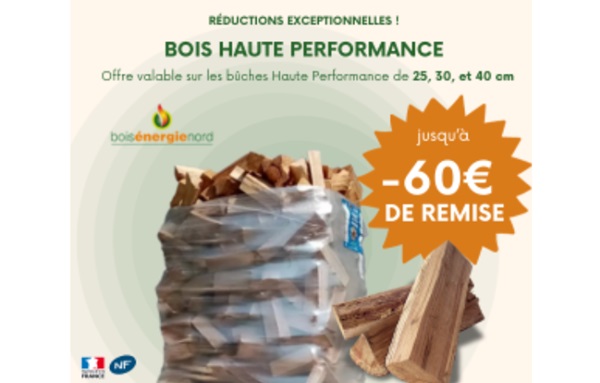 remise sur les palettes de bois de chauffage de 20€ à 60€ chez bois energie nord