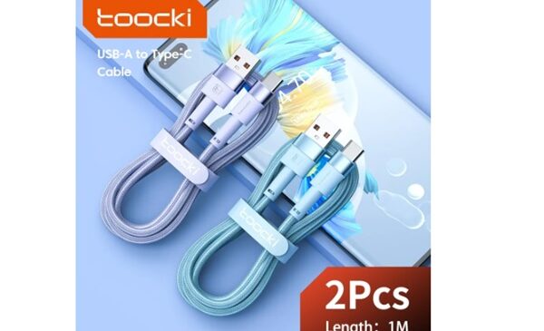 seulement 0,49€ le lot de 2 câbles usb a vers usb c colorés toocki