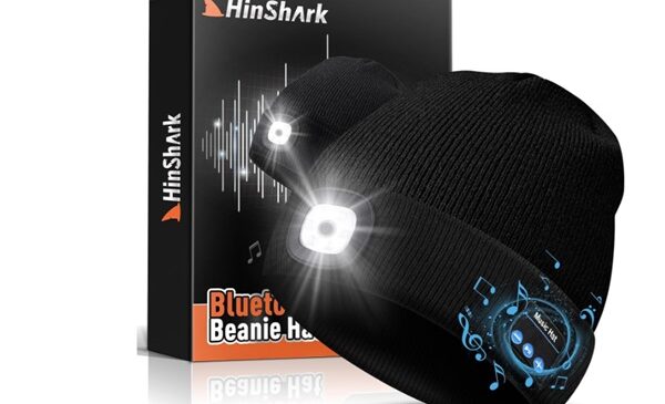 bonnet bluetooth avec éclairage led et écouteurs intégrés hinshark