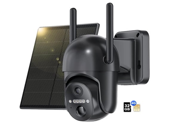 camera surveillance extérieure 4g avec panneau solaire nuasi