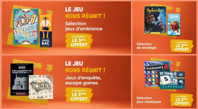 Noel Kids La FNAC :  2 jeux de société achetés = le 3ème gratuit 🎅