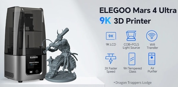 imprimante 3d à résine elegoo mars 4 ultra 9k à prix réduit