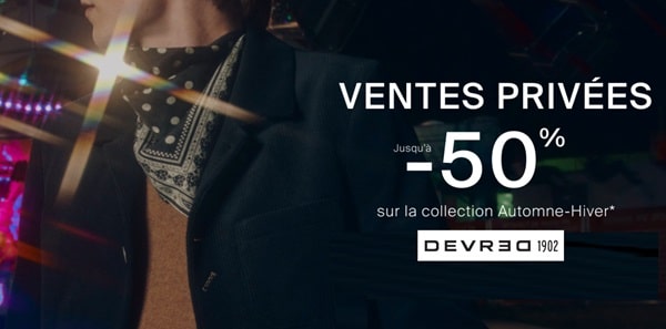 jusqu'à 50 % de remise sur une sélection d'articles pendant la vente privée devred