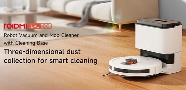 aspirateur robot 2 en 1 roidmi eve cc de xiaomi avec station de vidage