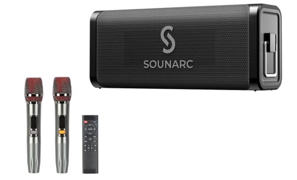 enceinte bluetooth 80w sounarc m1 avec 2 microphones sans fil