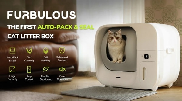 litière automatique auto-nettoyante Furbulous pour chat