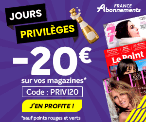 Les jours privilèges magazines ! -20€ de remise sur vos abonnements magazine