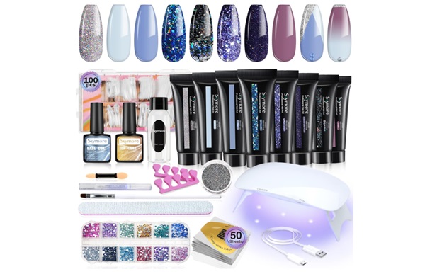 kit complet extensions d'ongles avec lampe uv skymore
