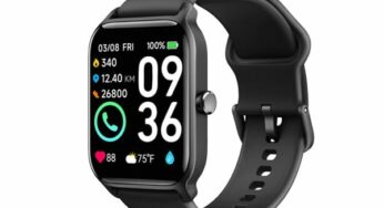 19,79€ montre connectée Woneligo W13-BK 1,8 pouces (fonction téléphone, Alexa, cardiogramme)