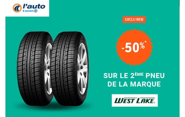 50% de remise sur le second pneus de marque west lake