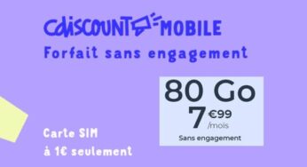 80 Go de data à seulement 7,99 €/mois chez Cdiscount Mobile (carte SIM 1€)